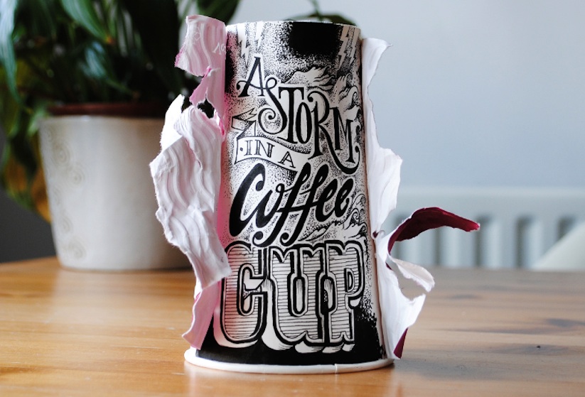 Coffee_Time_Typographic_Art_on_Discarded_Coffee_Cups_by_Rob_Draper_2014_01