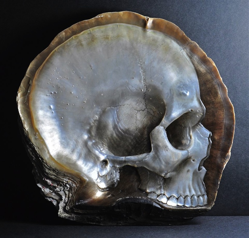 Skulls_Carved_into_Mother_of_Pearl_Shells_by_Gregory_Halili_2014_01