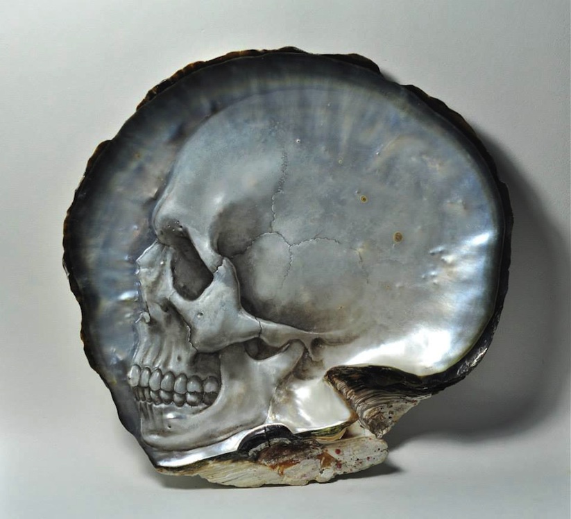 Skulls_Carved_into_Mother_of_Pearl_Shells_by_Gregory_Halili_2014_04