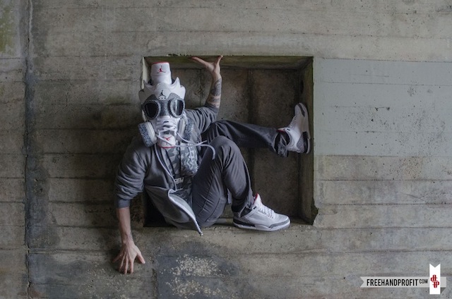 White Cement III Gas Mask by Freehand Profit