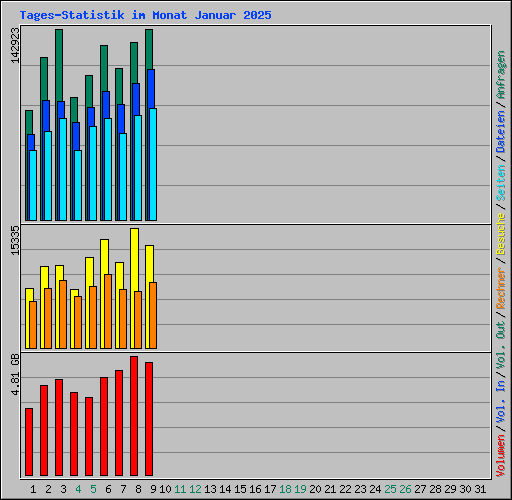 Tages-Statistik im Monat Januar 2025