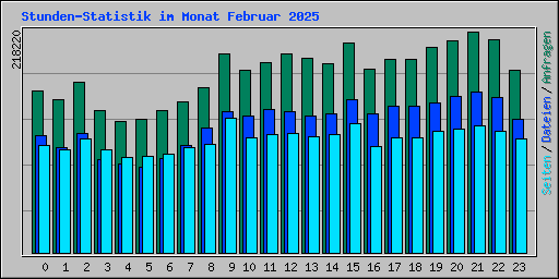 Stunden-Statistik im Monat Februar 2025